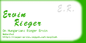 ervin rieger business card